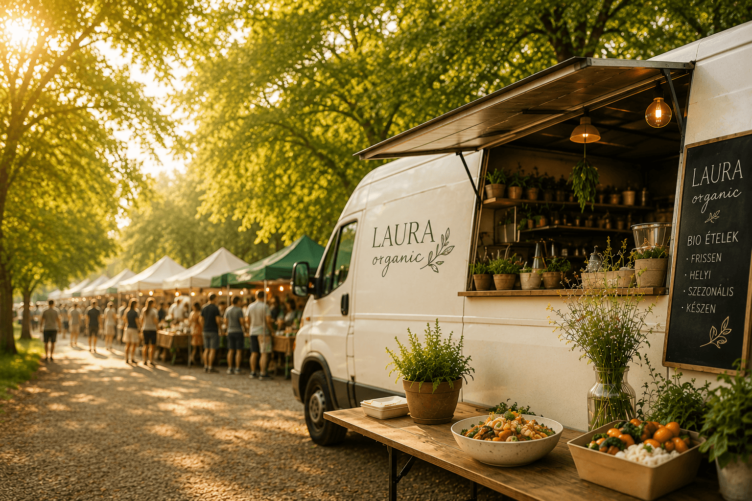 Laura Organic foodtruck a piacon